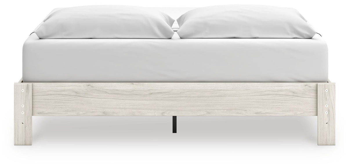 Socalle King Platform Bed in Light Natural, back view