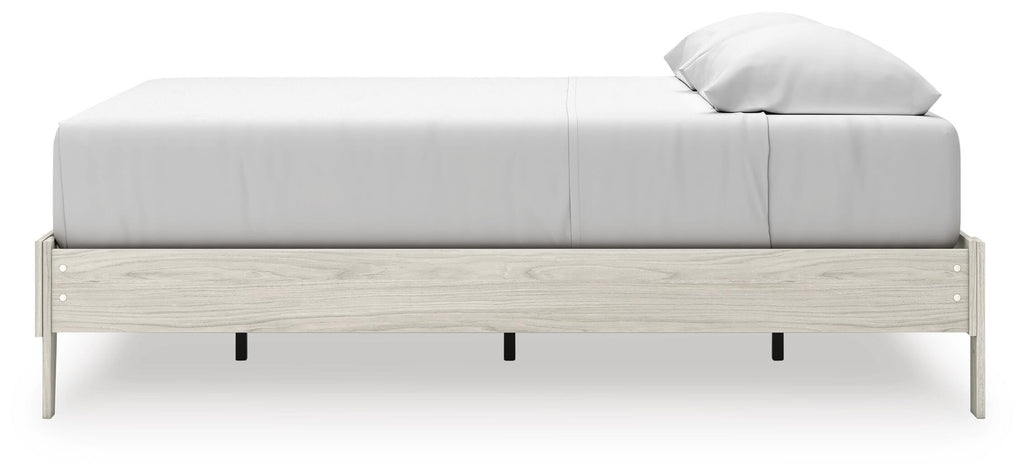 Socalle King Platform Bed in Light Natural, alternate side view