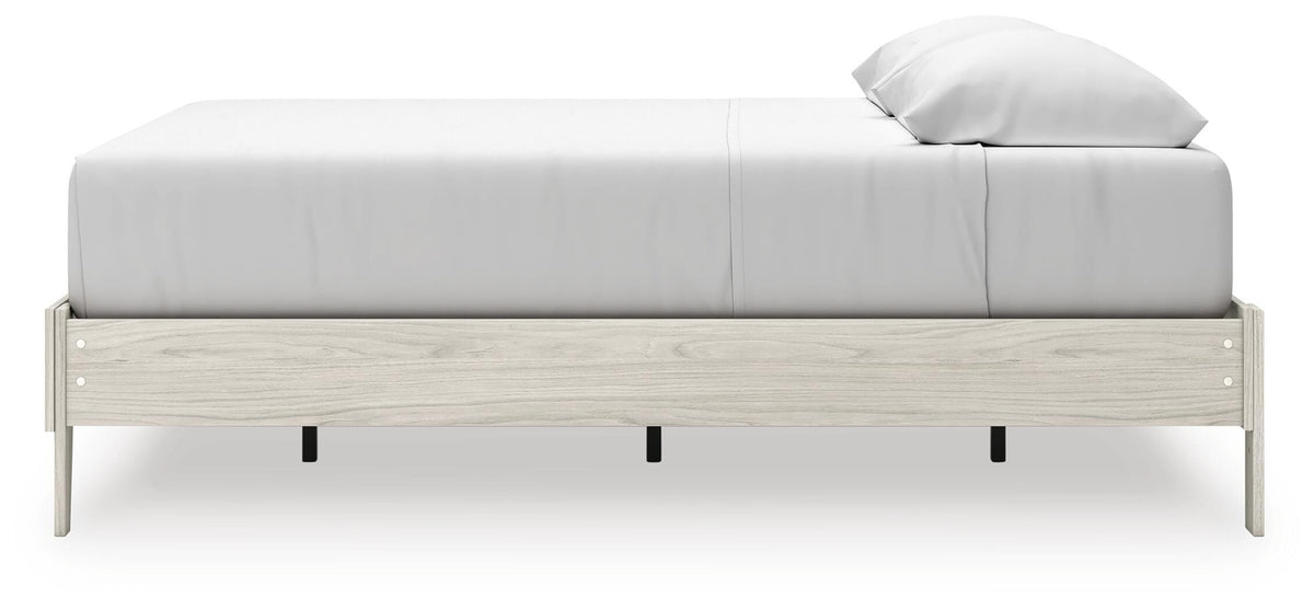 Socalle King Platform Bed in Light Natural, alternate side view