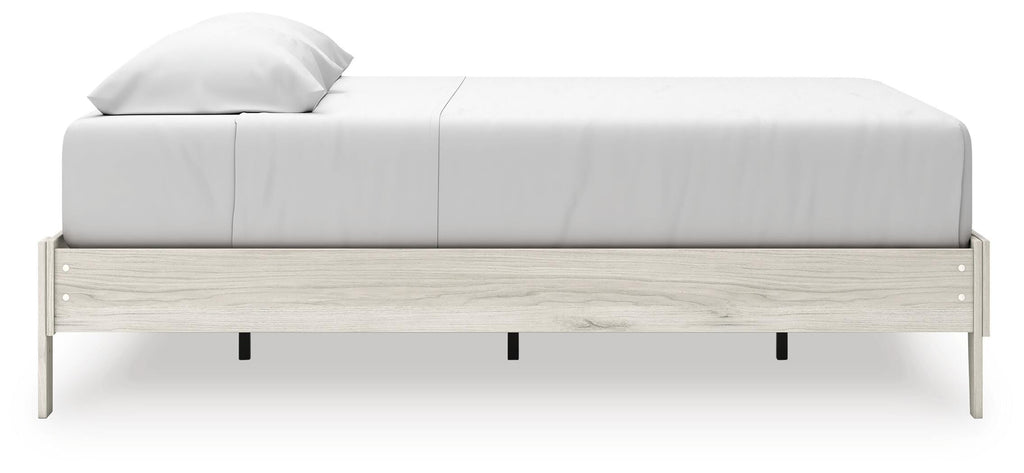 Socalle King Platform Bed in Light Natural, side view