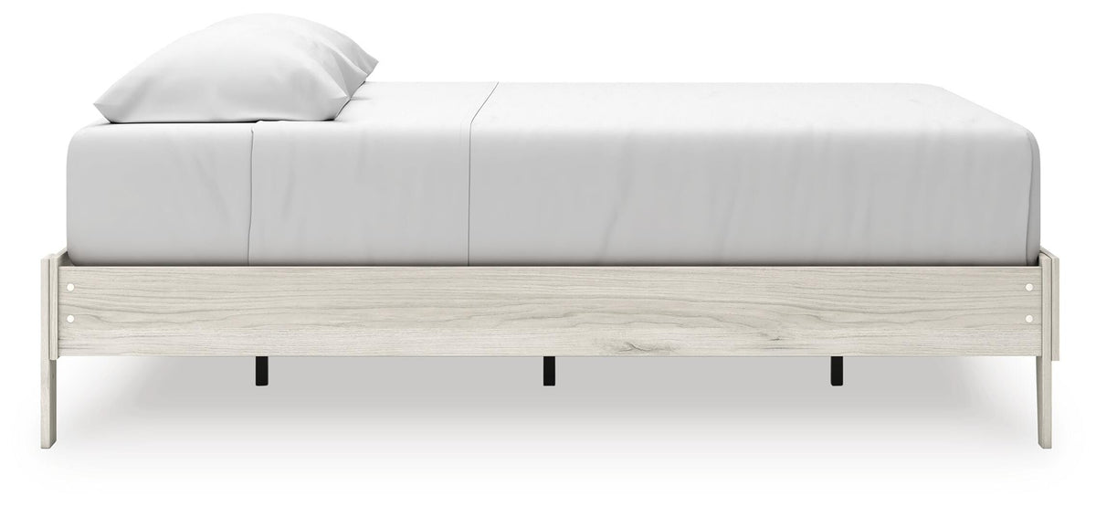 Socalle King Platform Bed in Light Natural, side view