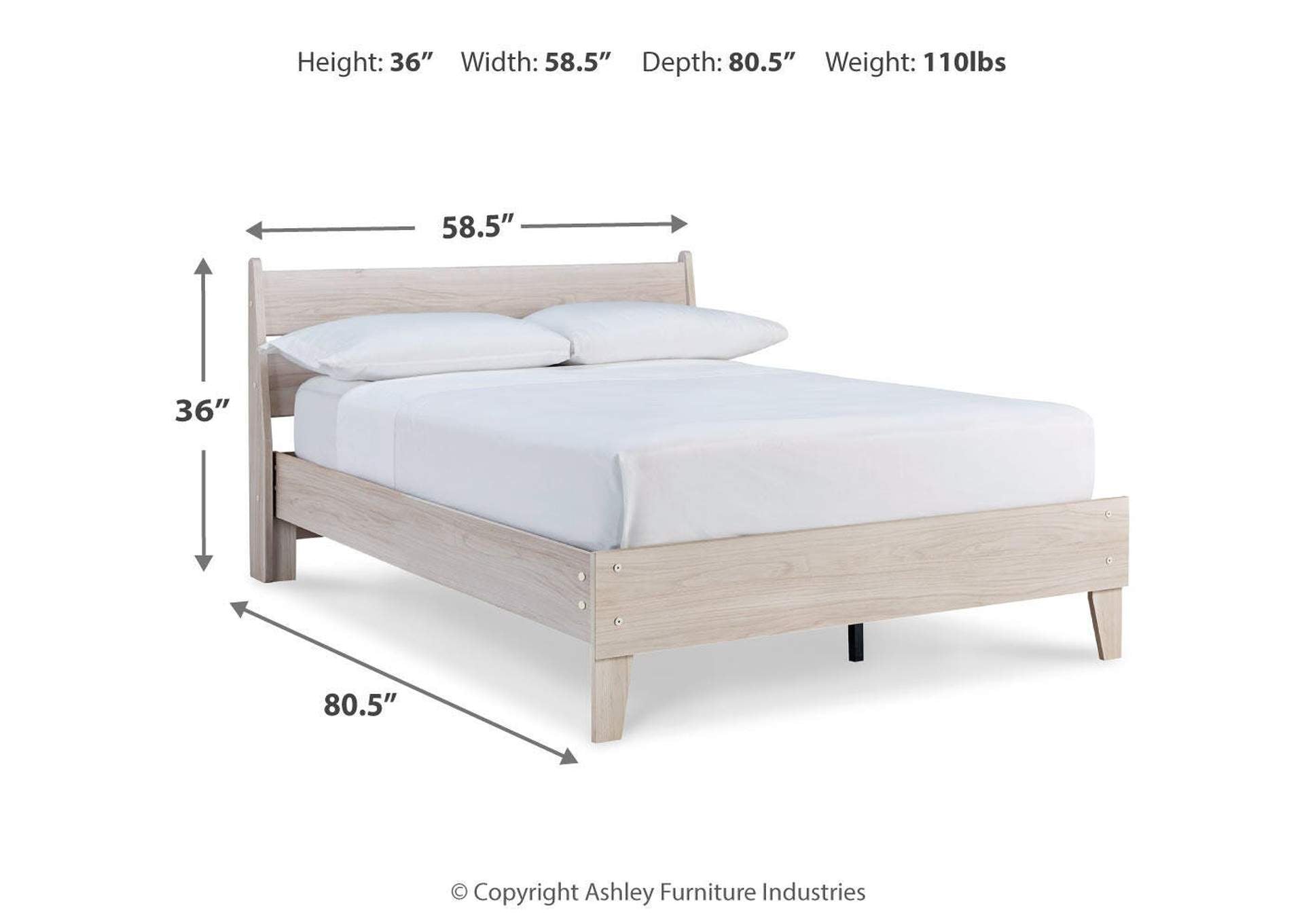 Socalle Full Panel Platform Bed dimensions