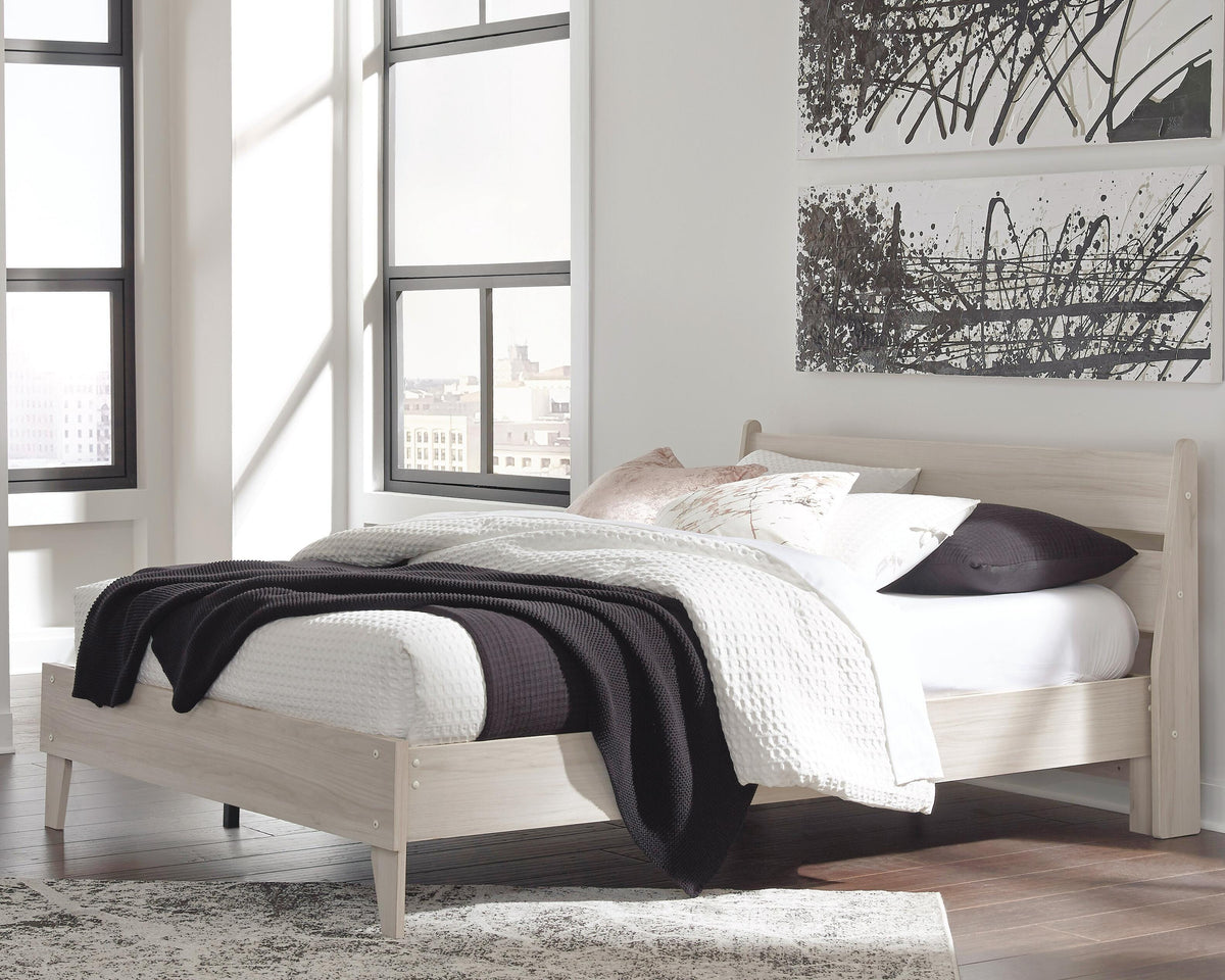 Socalle Queen Panel Platform Bed in Natural, lifestyle view