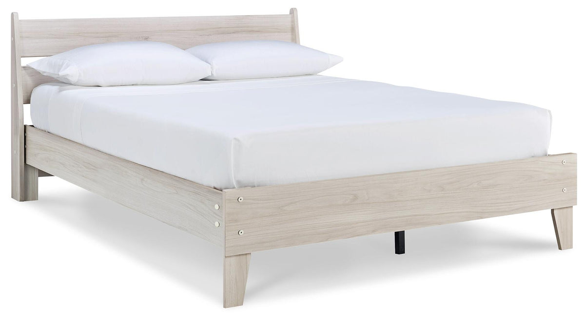 Socalle Queen Panel Platform Bed in Natural, angle view