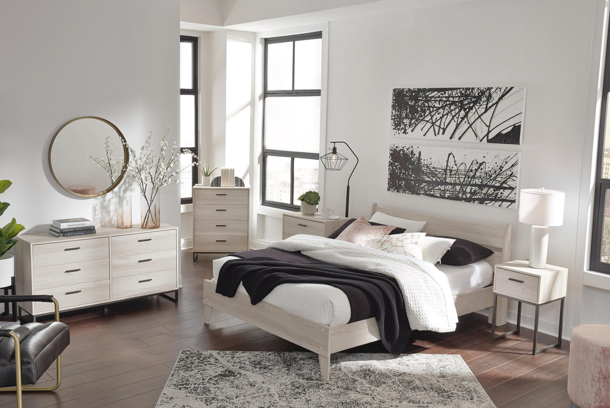 Socalle Queen Panel Platform Bed in Natural, lifestyle view