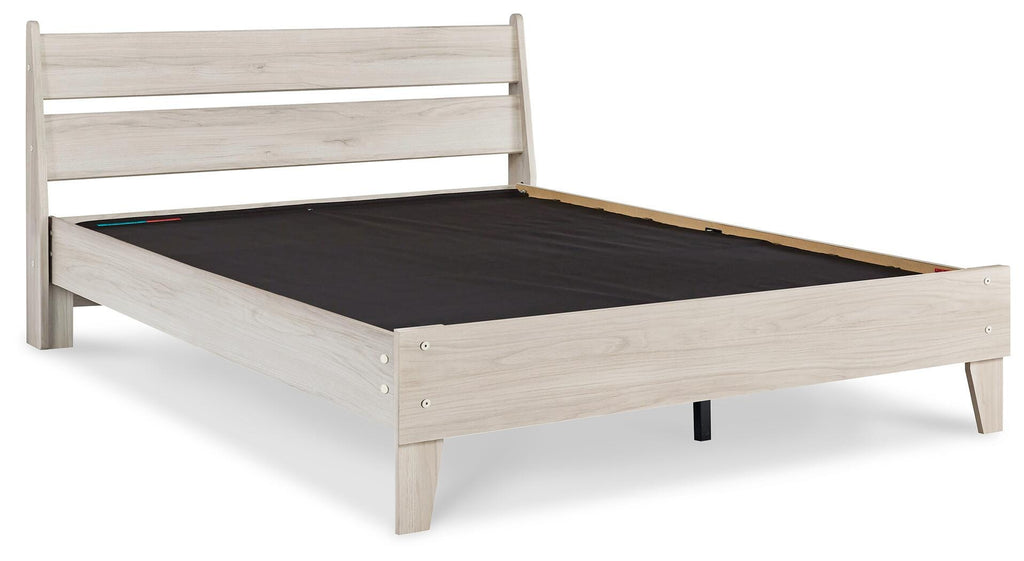 Socalle Queen Panel Platform Bed in Natural, angle view