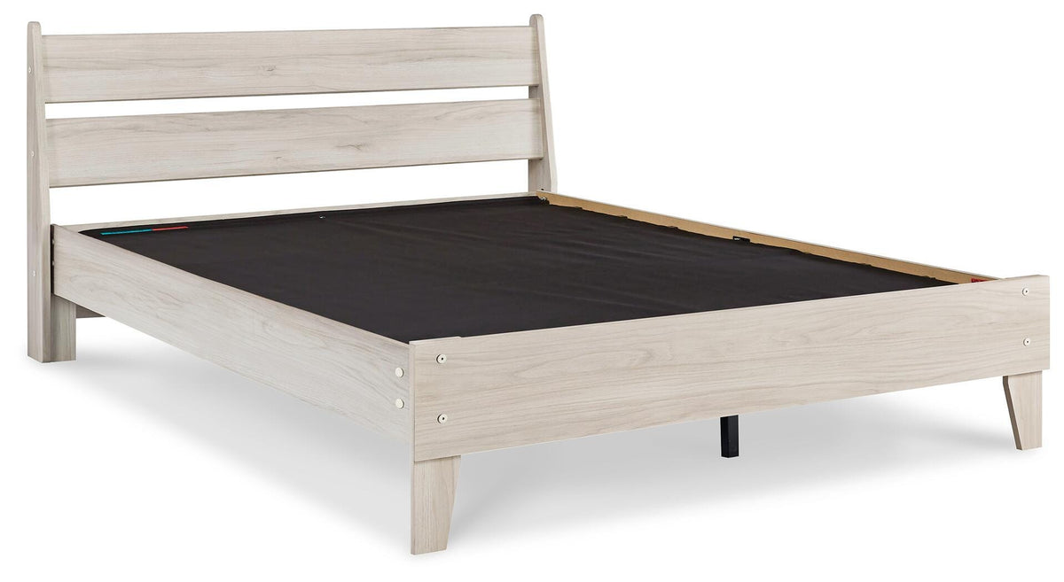 Socalle Queen Panel Platform Bed in Natural, angle view