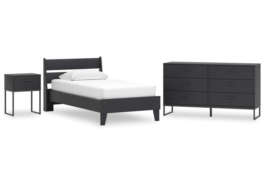 Socalle Twin Panel Platform Bed, Dresser and Nightstand
