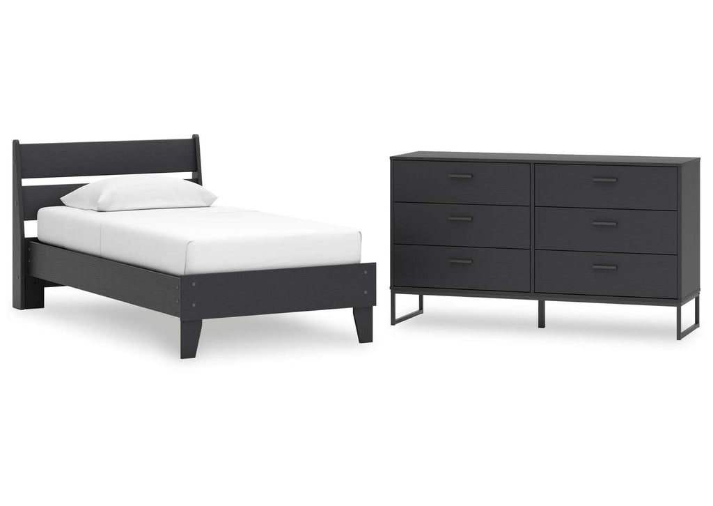 Socalle Twin Panel Platform Bed and Dresser