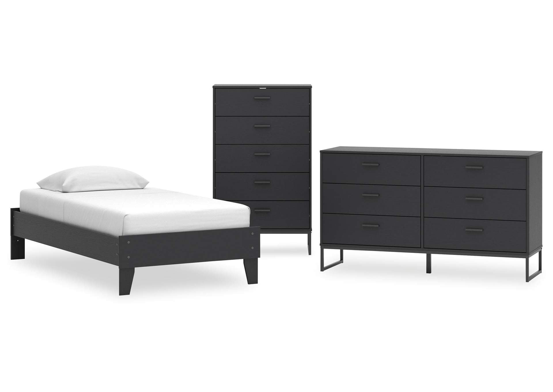 Socalle Twin Platform Bed, Dresser and Chest