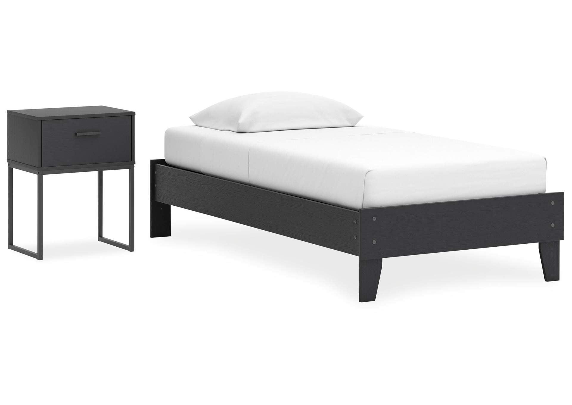 Socalle Twin Platform Bed and Nightstand