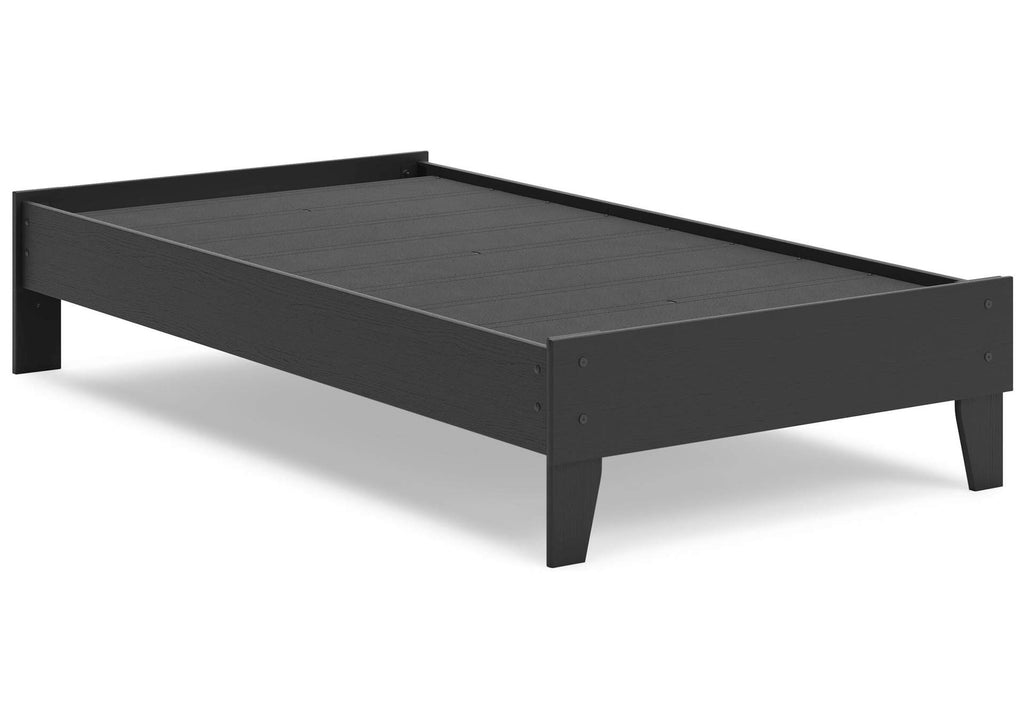 Socalle Twin Platform Bed and Nightstand angled view