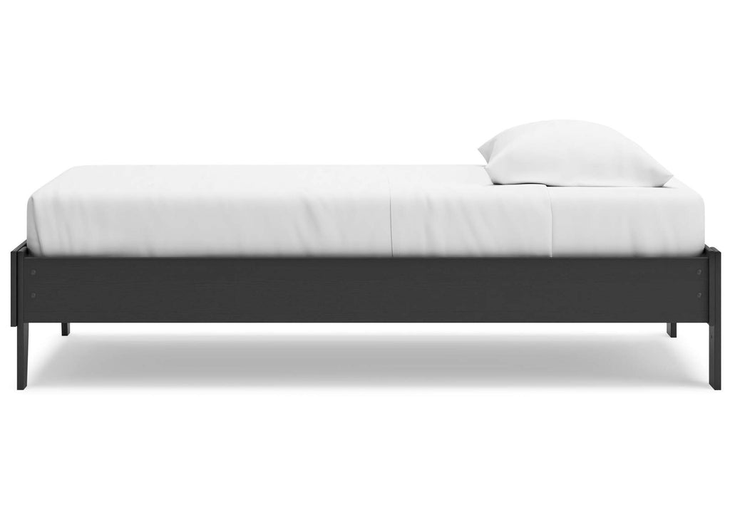 Socalle Twin Platform Bed, Dresser, Chest and Nightstand side view