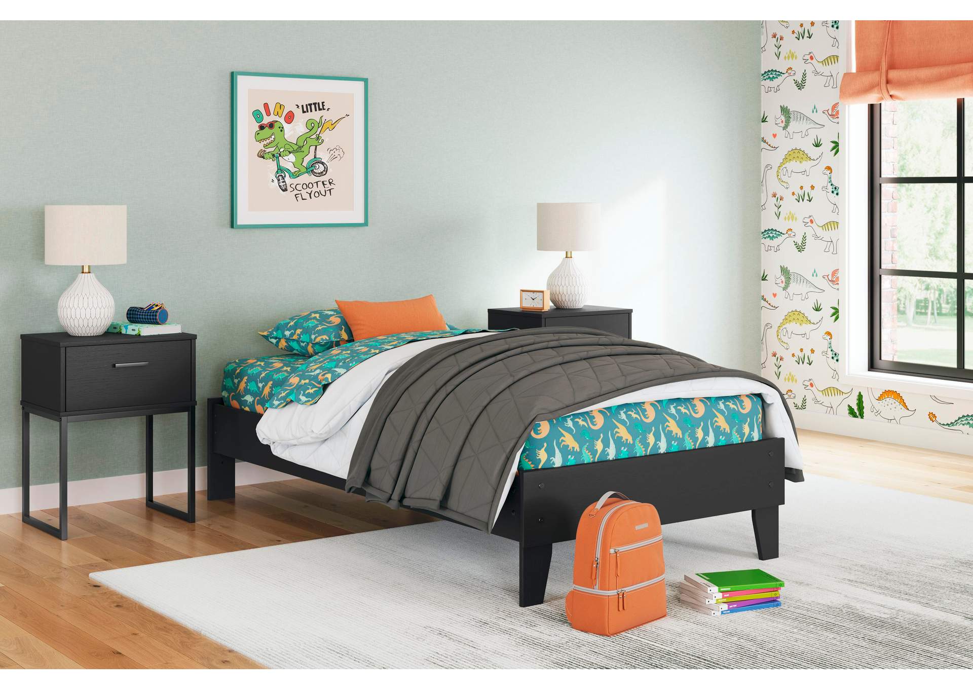 Socalle Twin Platform Bed, Dresser and 2 Nightstands