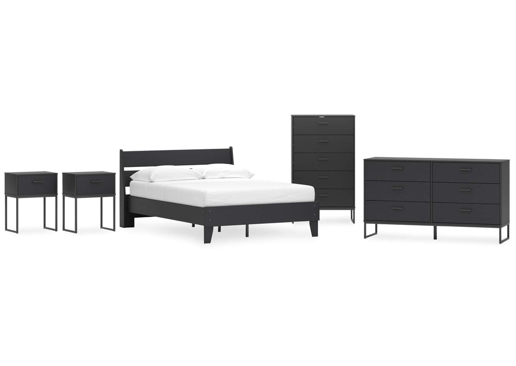 Socalle Full Panel Platform Bed, Dresser, Chest and 2 Nightstands