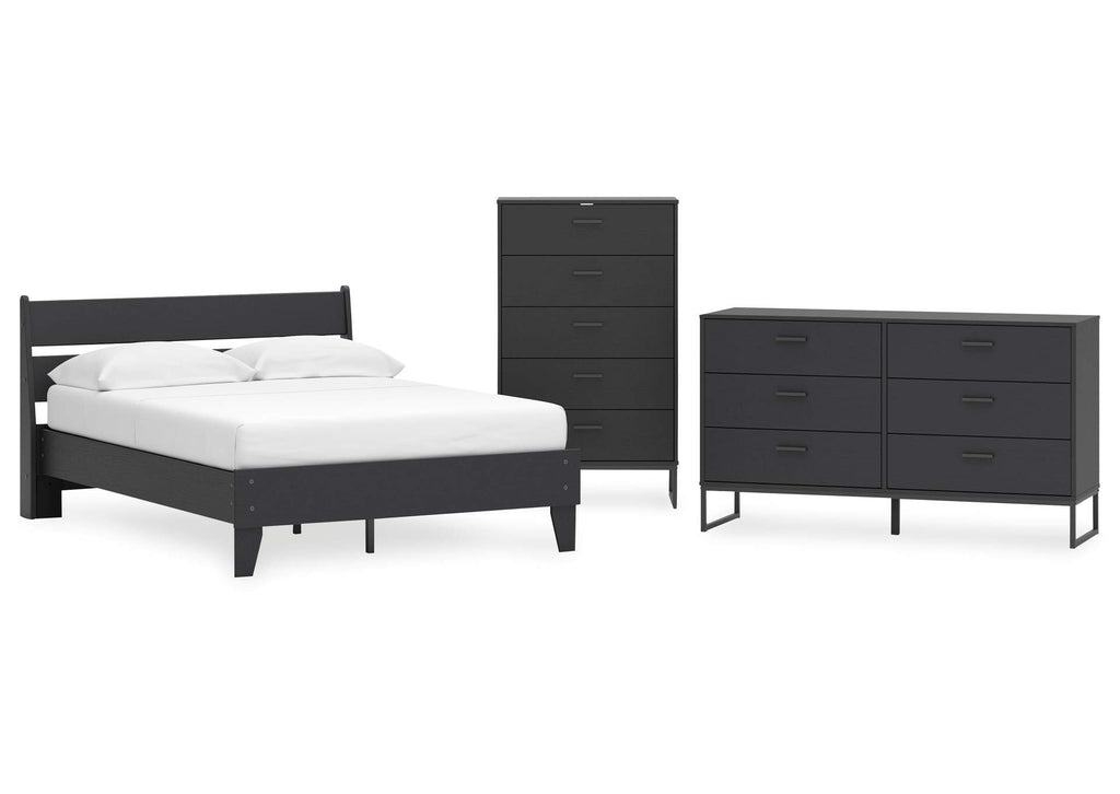 Socalle Full Panel Platform Bed, Dresser and Chest