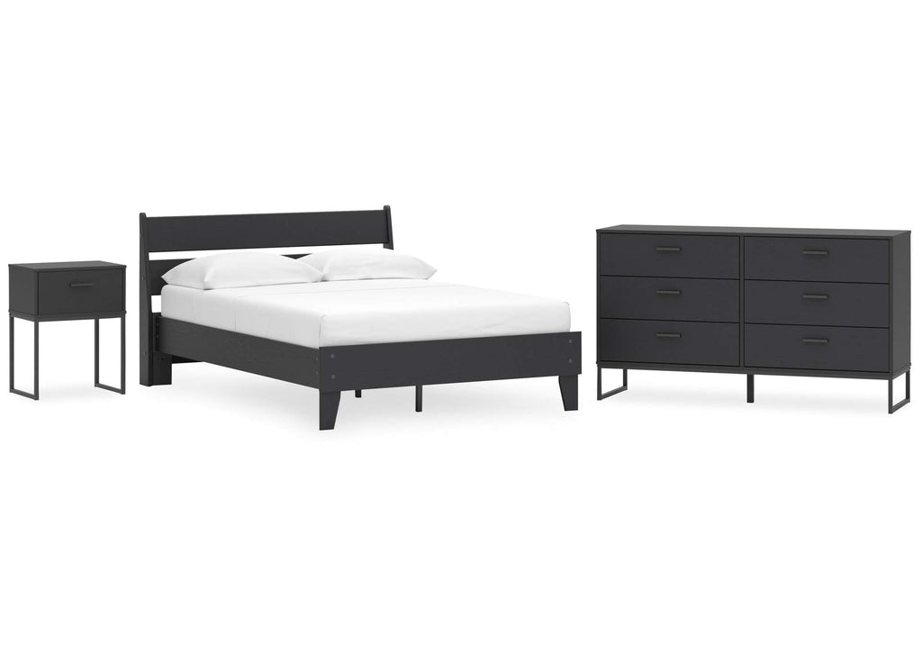 Socalle Full Panel Platform Bed, Dresser and Nightstand