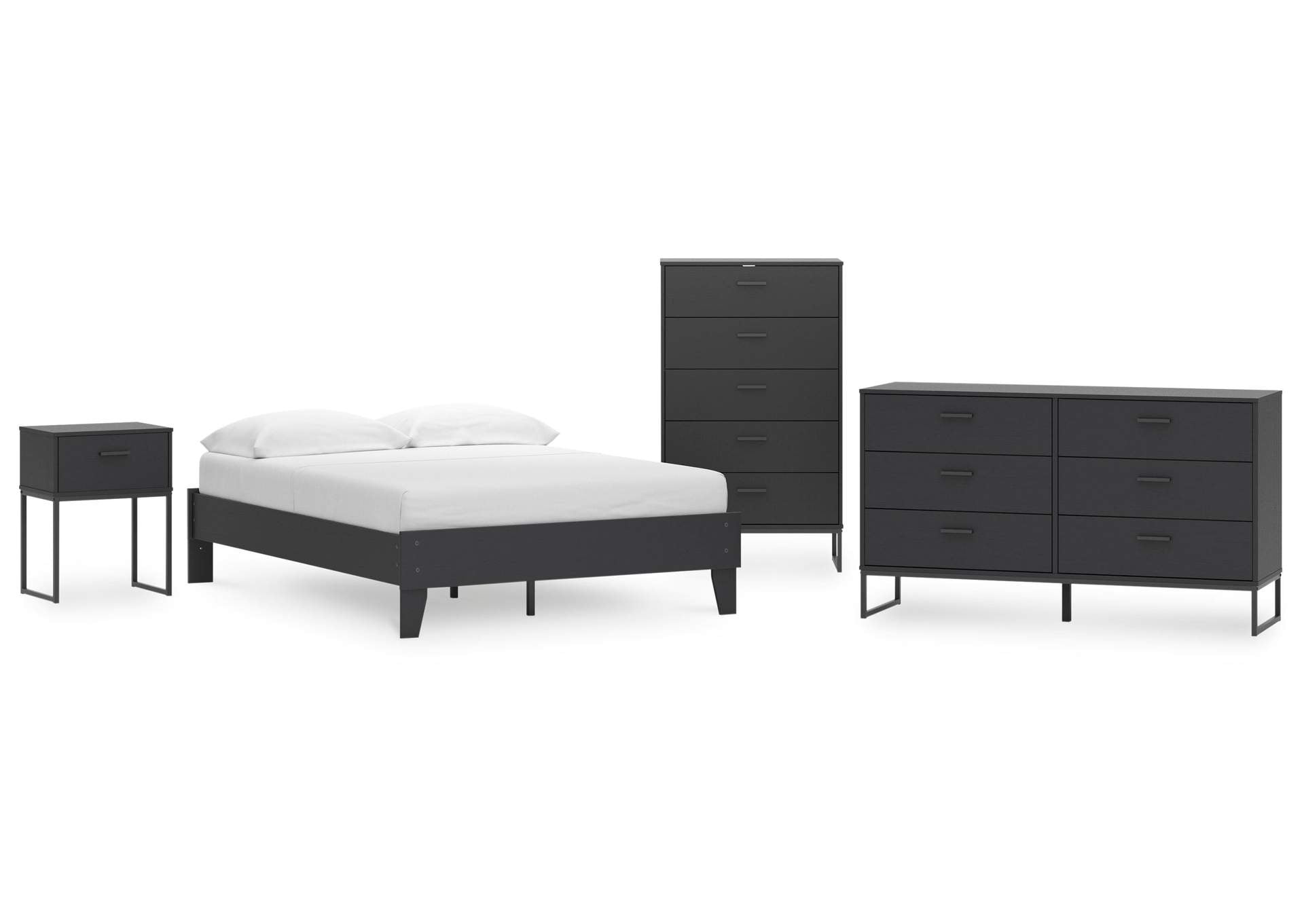 Socalle Full Platform Bed, Dresser and Nightstand