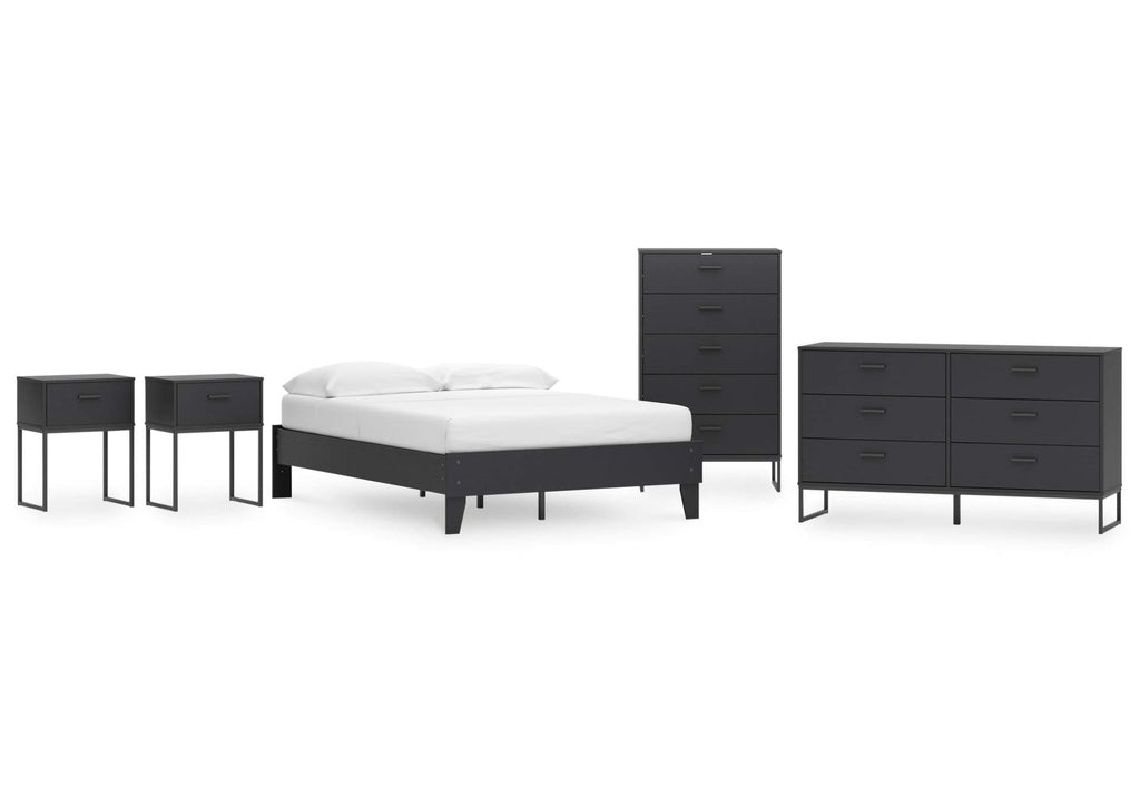 Socalle Full Platform Bed, Dresser, Chest and 2 Nightstands