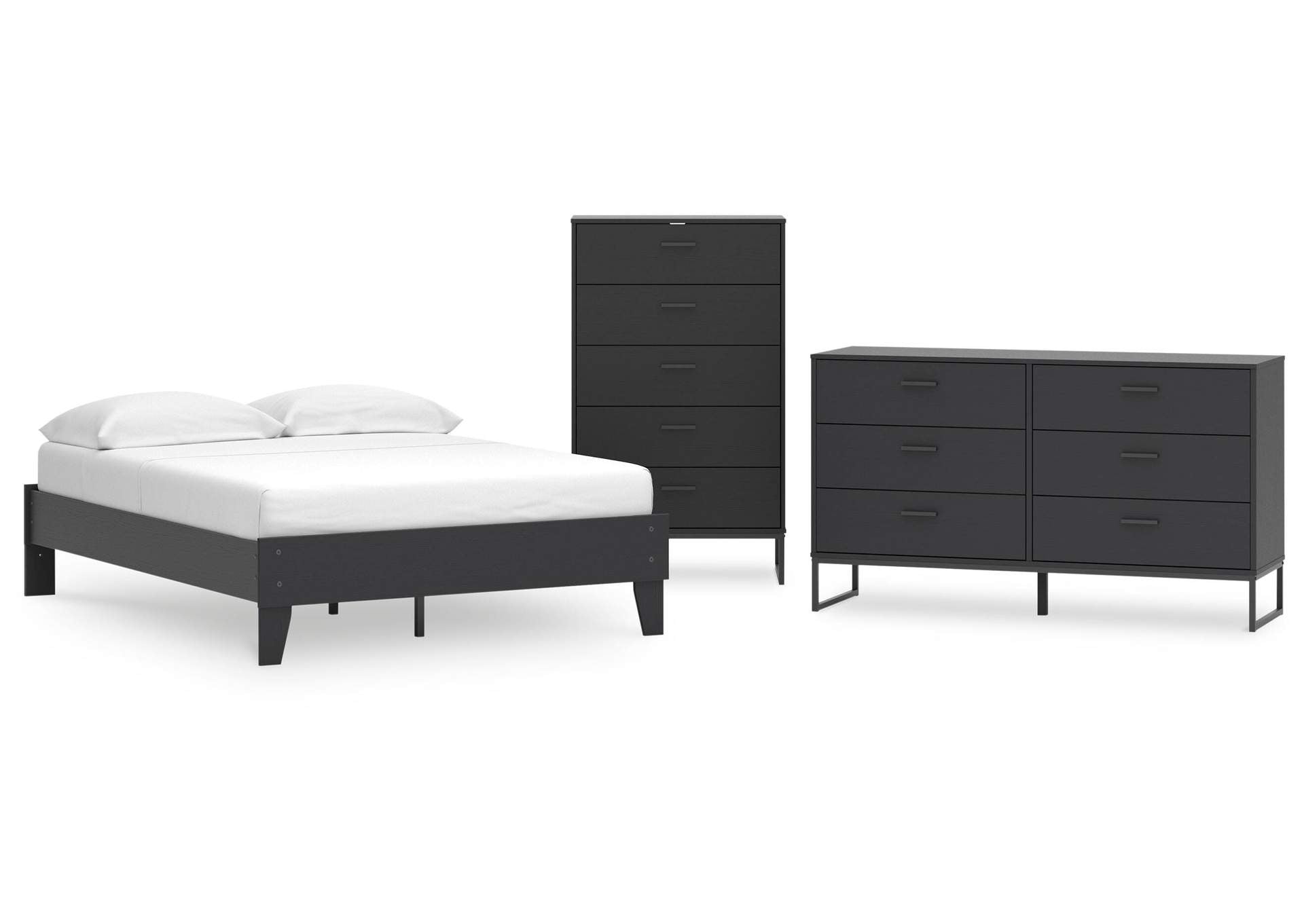 Socalle Full Platform Bed, Dresser and Chest