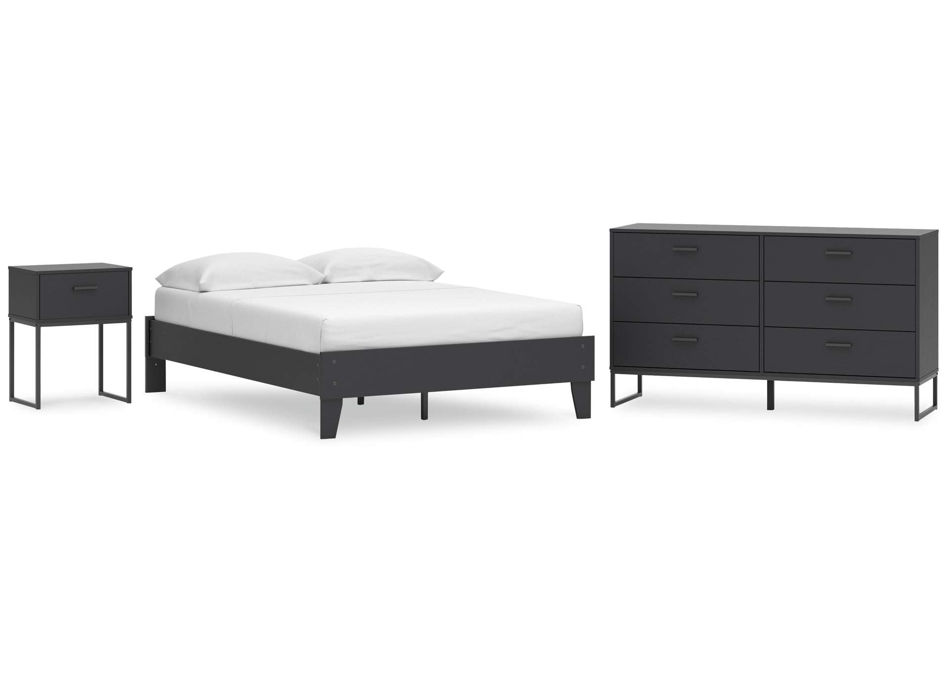 Socalle Full Platform Bed, Dresser and Nightstand