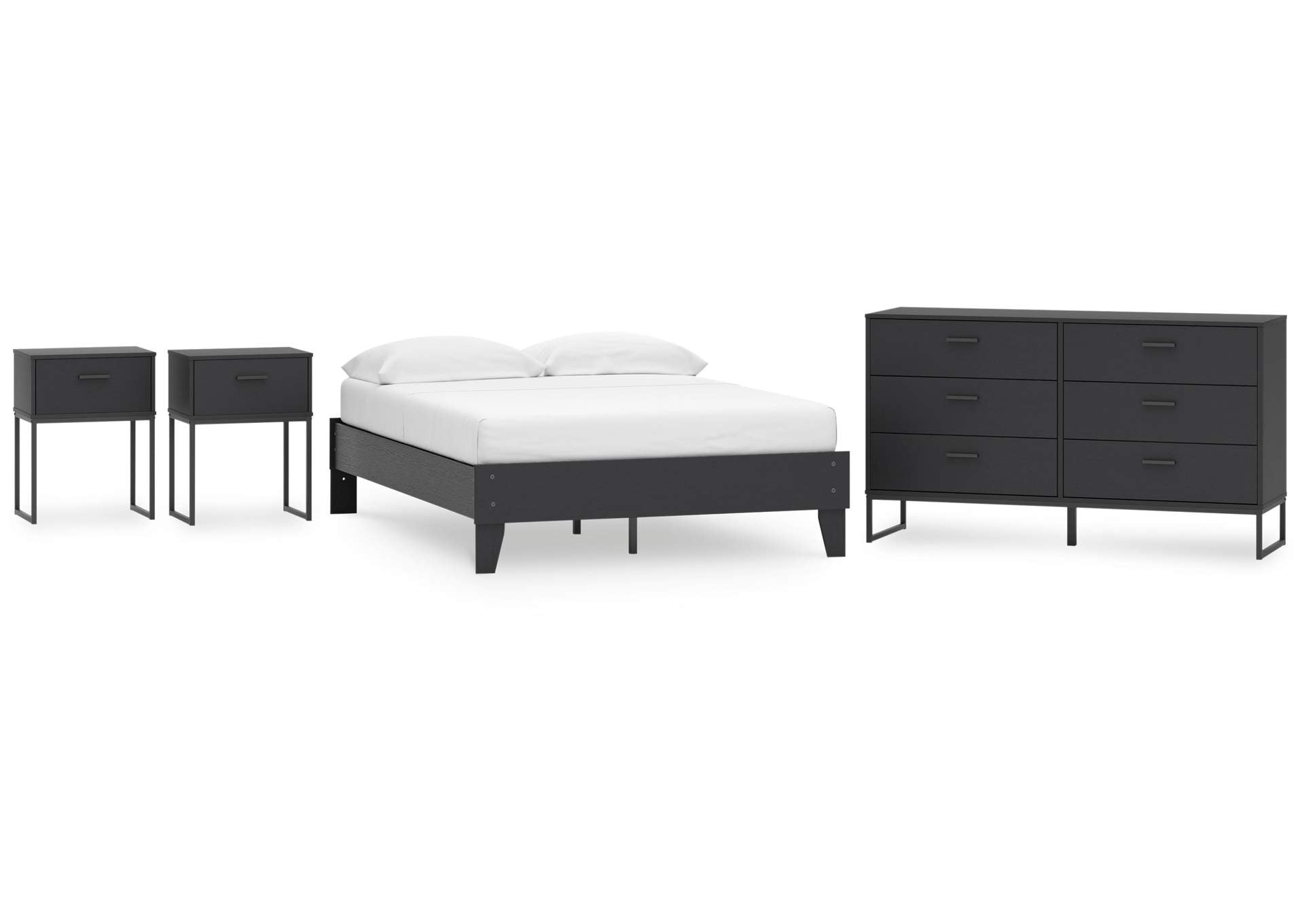 Socalle Full Platform Bed, Dresser and 2 Nightstands