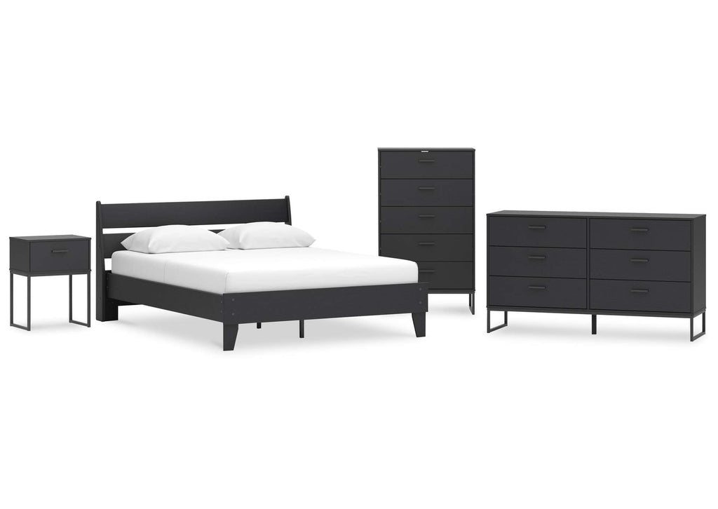 Socalle Queen Panel Platform Bed, Dresser, Chest and Nightstand