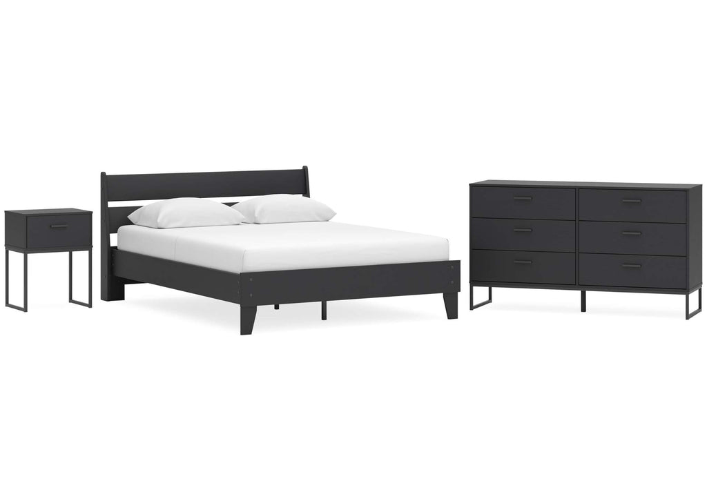 Socalle Queen Panel Platform Bed, Dresser and Nightstand