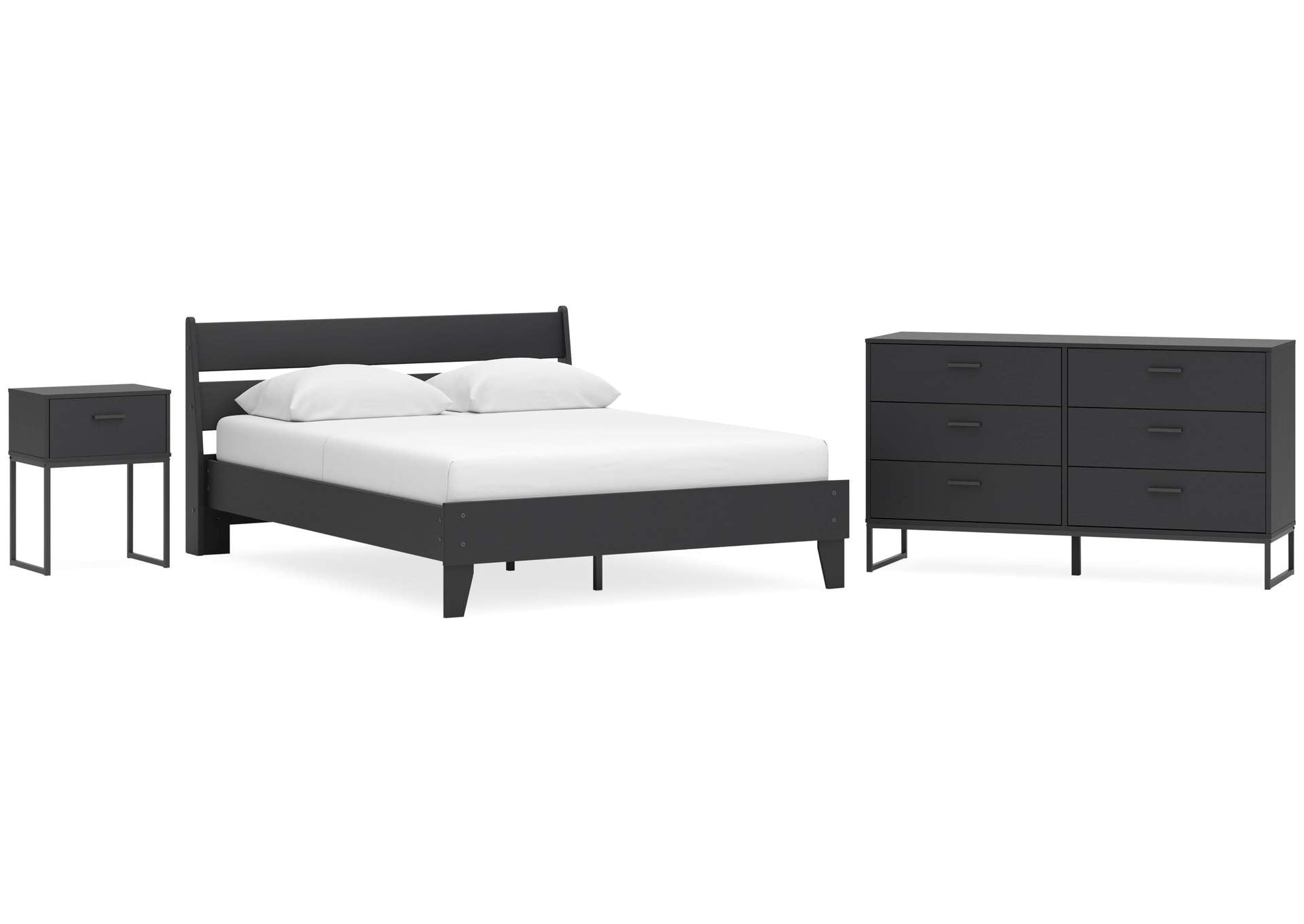 Socalle Queen Panel Platform Bed, Dresser and Nightstand