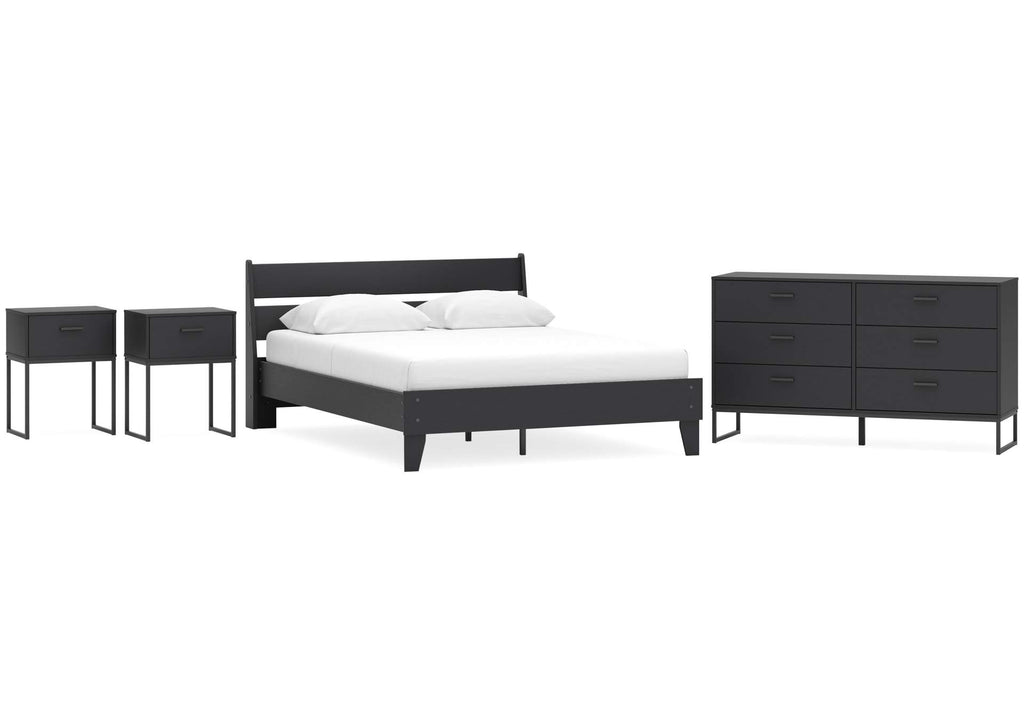 Socalle Queen Panel Platform Bed, Dresser and 2 Nightstands