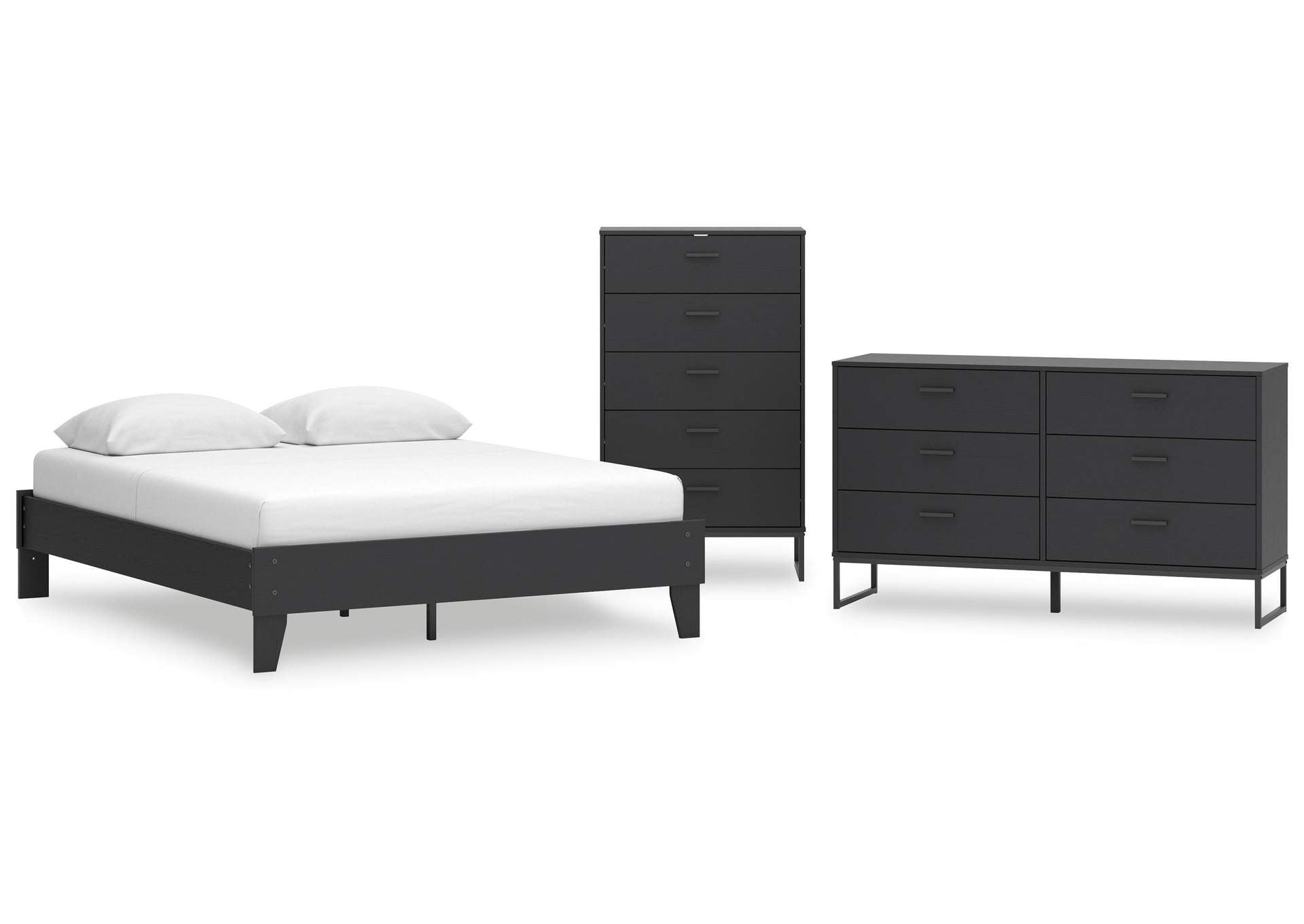 Socalle Queen Platform Bed, Dresser and Chest