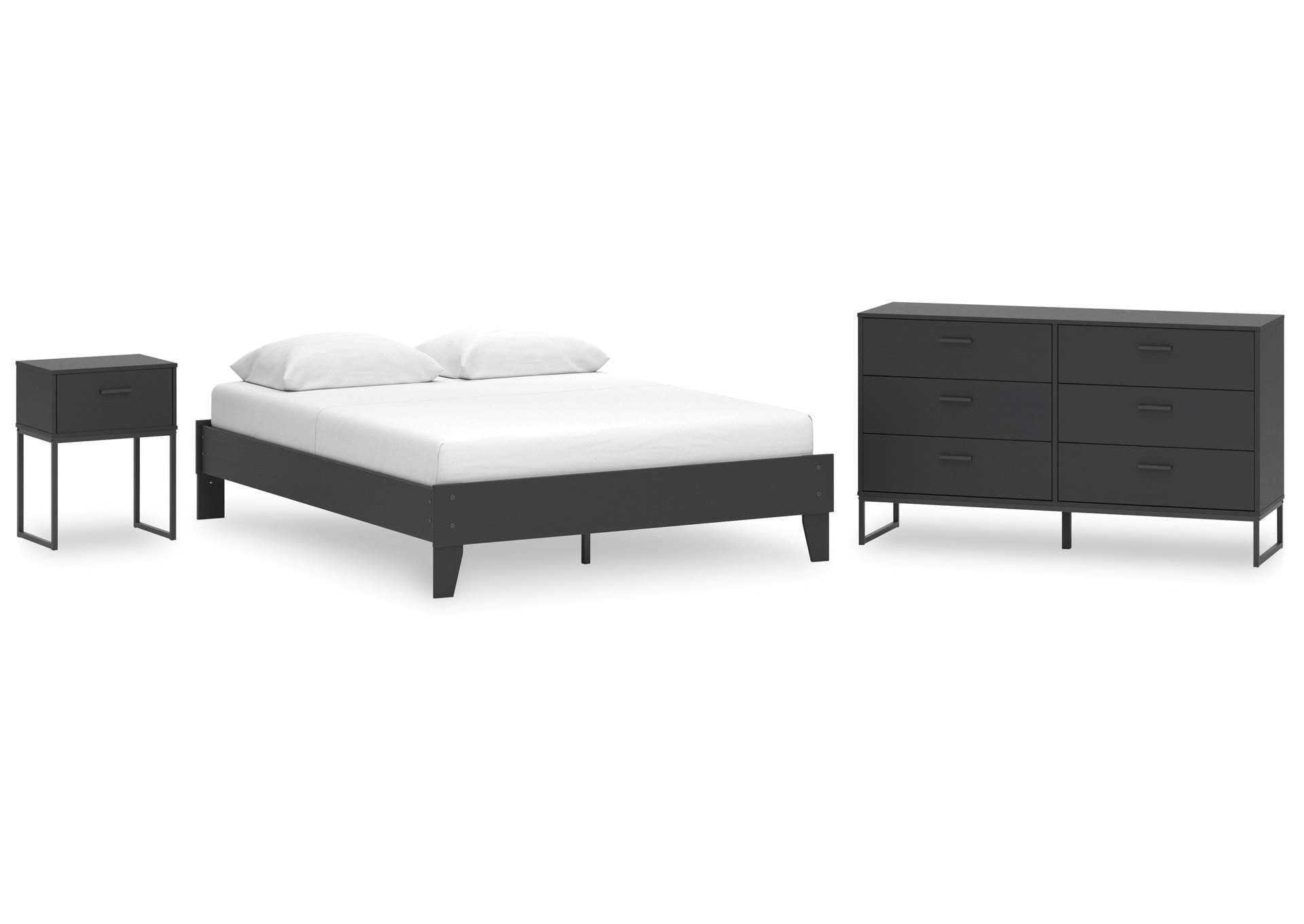 Socalle Queen Platform Bed, Dresser and Nightstand
