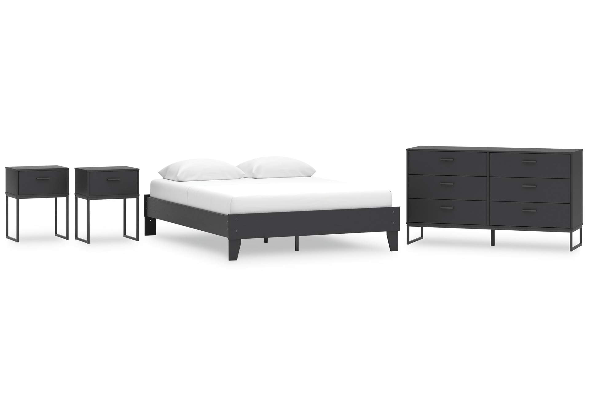 Socalle Queen Platform Bed, Dresser and 2 Nightstands