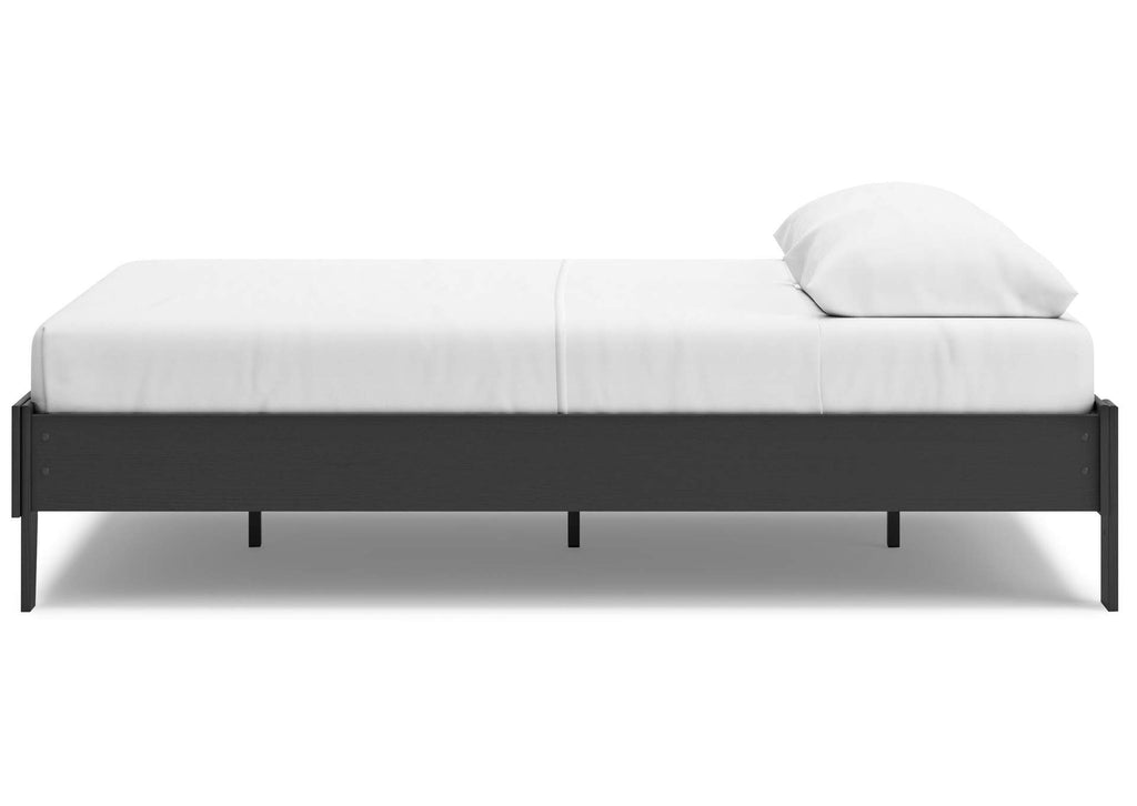Socalle Queen Platform Bed and 2 Nightstands side view