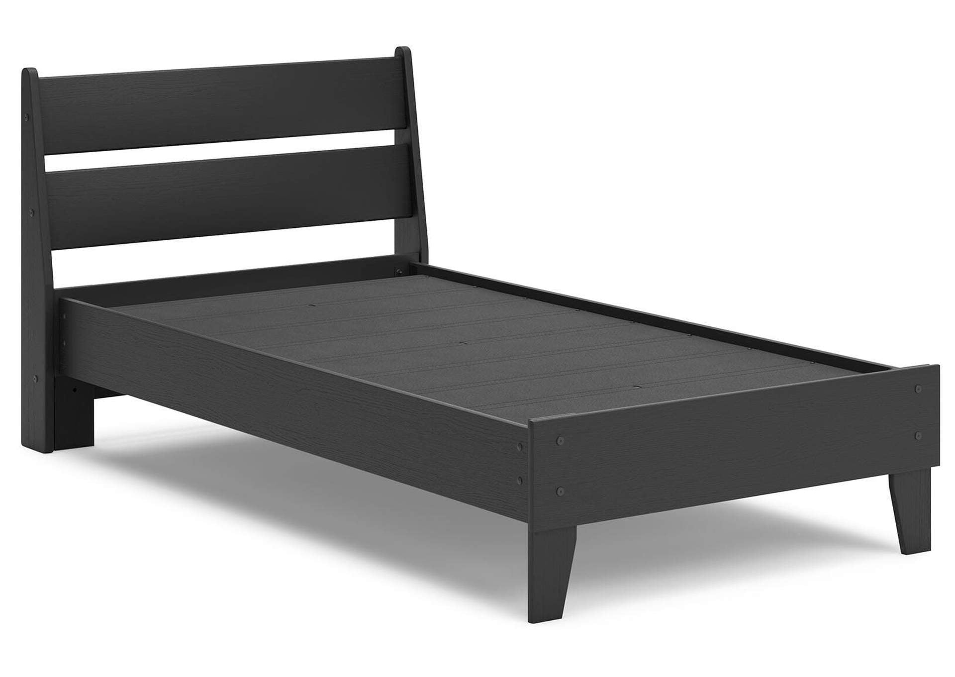 Socalle Twin Panel Platform Bed, Dresser and 2 Nightstands angled view