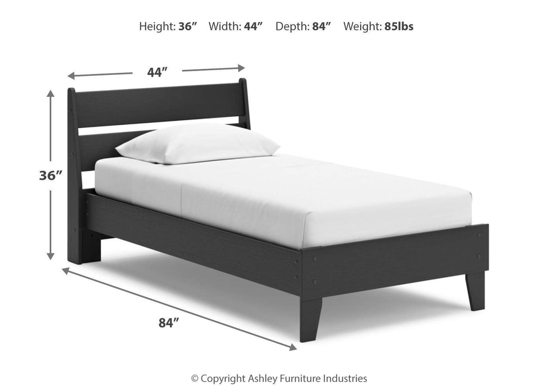 Socalle Twin Panel Platform Bed, Dresser, Chest and Nightstand dimensions