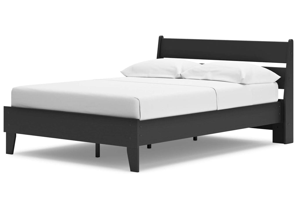 Socalle Full Panel Platform Bed, Dresser and Nightstand angled view