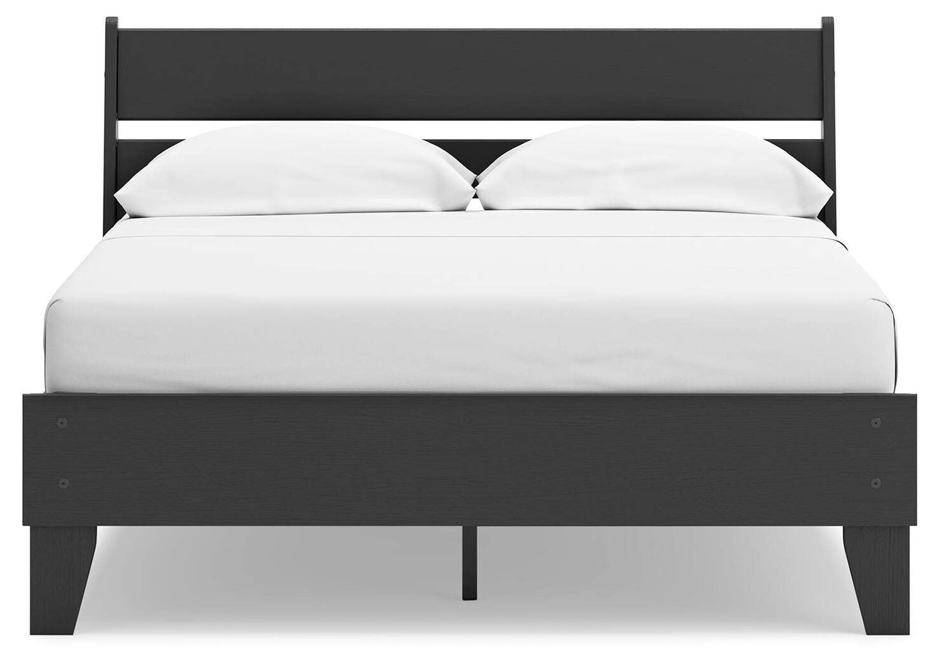 Socalle Full Panel Platform Bed and 2 Nightstands front view