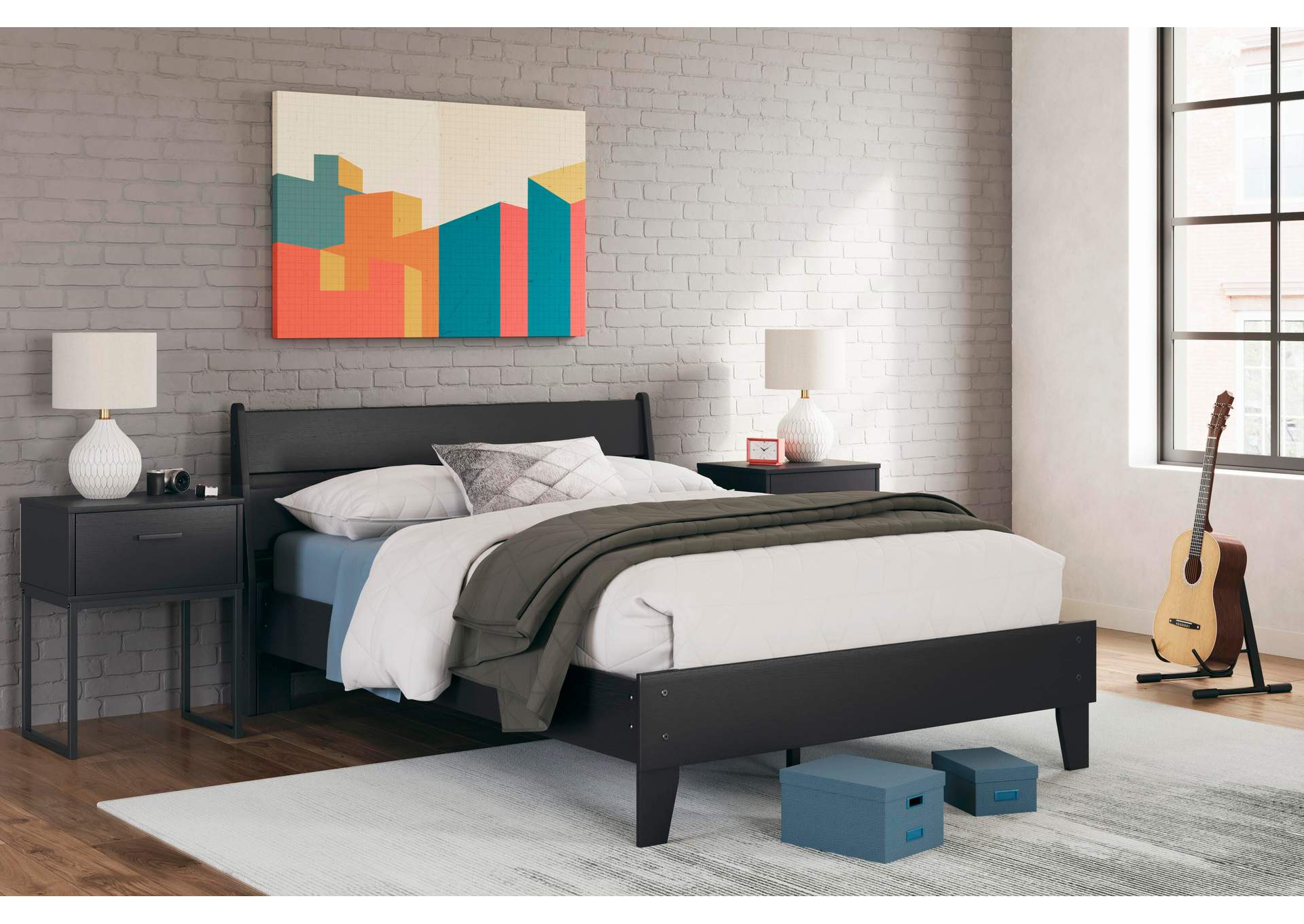 Socalle Full Panel Platform Bed, Dresser, Chest and Nightstand