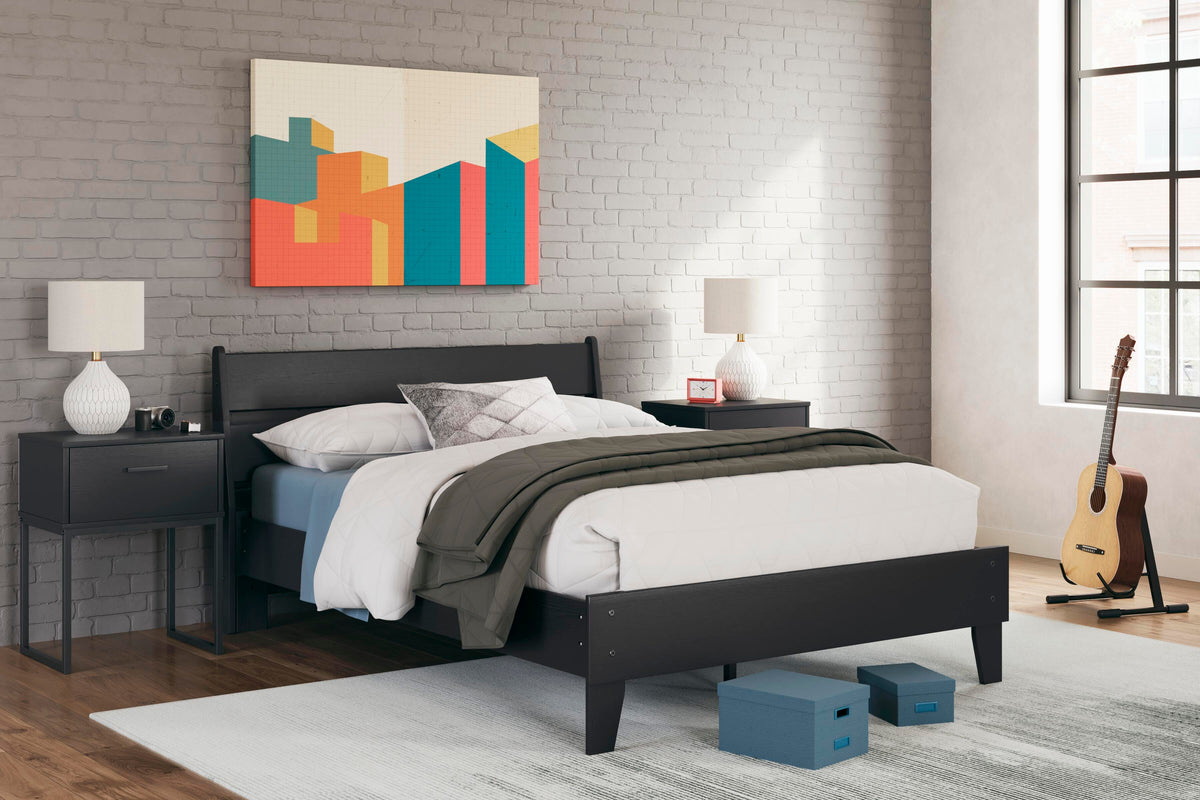 Socalle Full Panel Platform Bed in Black, alternate view 2