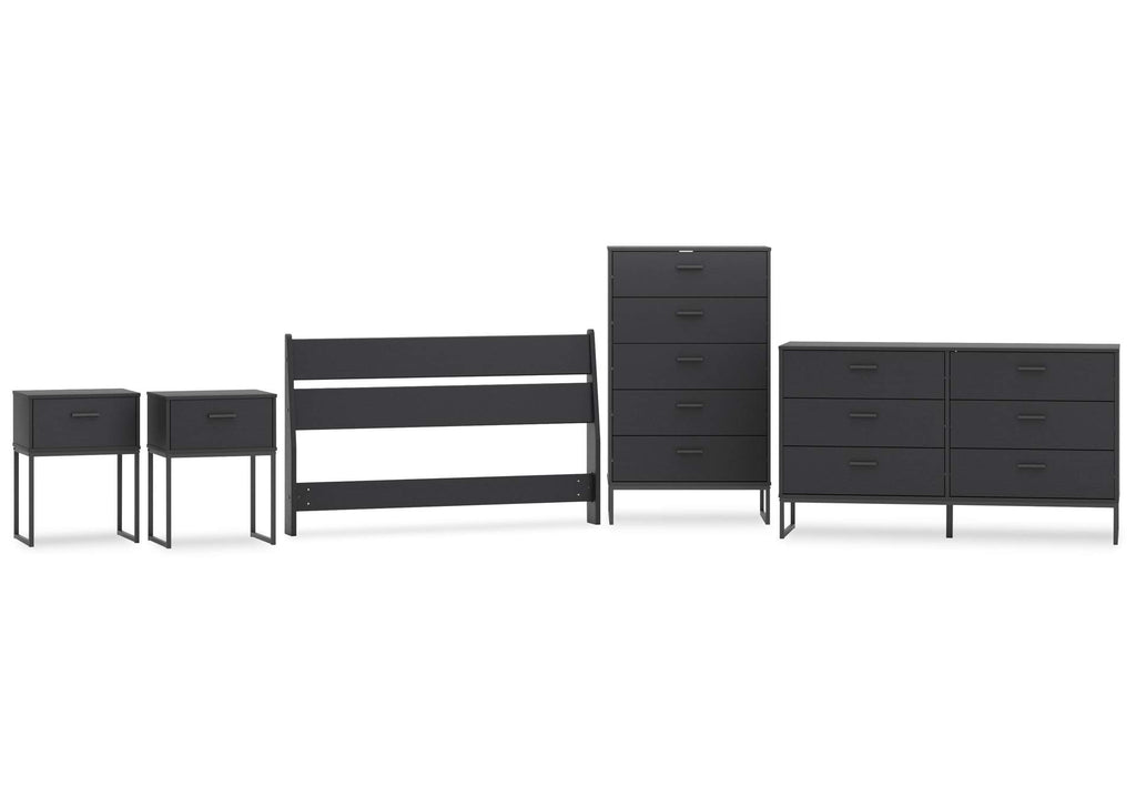 Socalle Full Panel Headboard, Dresser, Chest and 2 Nightstands