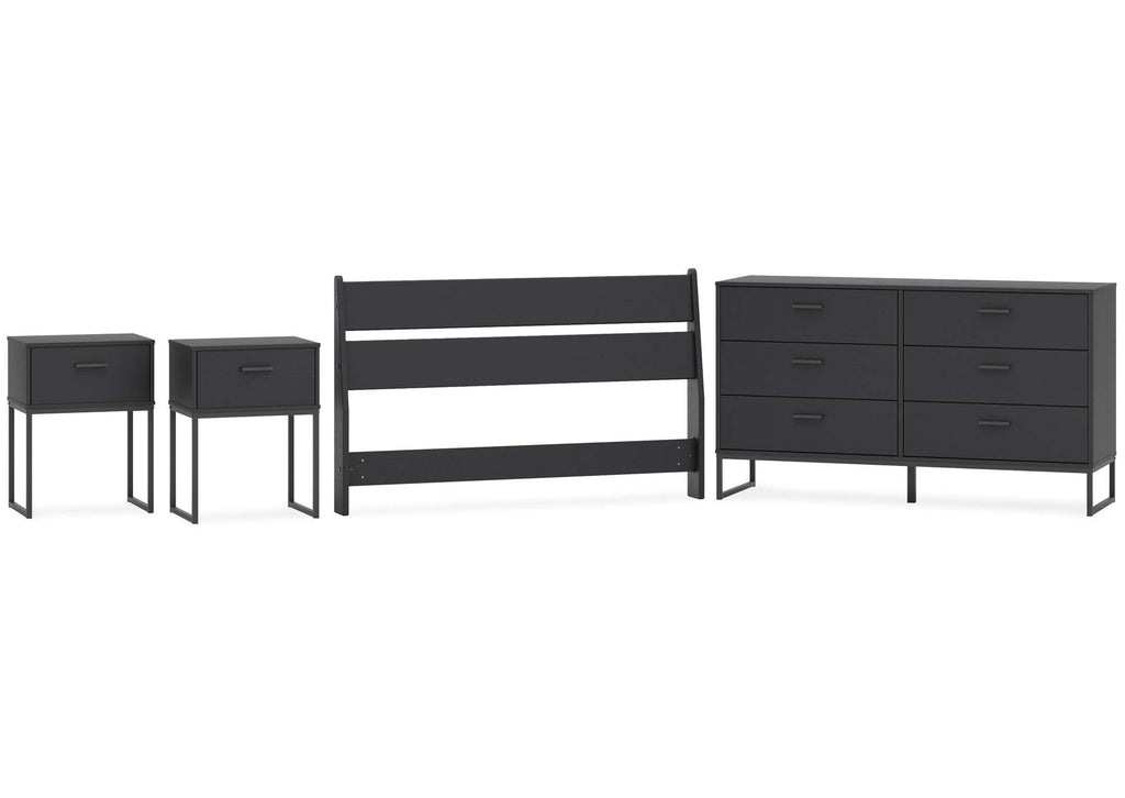 Socalle Full Panel Headboard, Dresser and 2 Nightstands