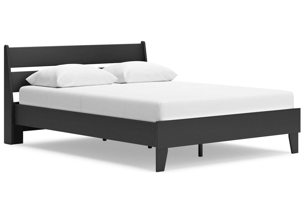 Socalle Queen Panel Platform Bed, Dresser, Chest and 2 Nightstands angled view