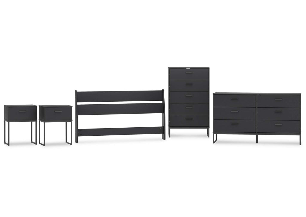 Socalle Queen Panel Headboard, Dresser, Chest and 2 Nightstands