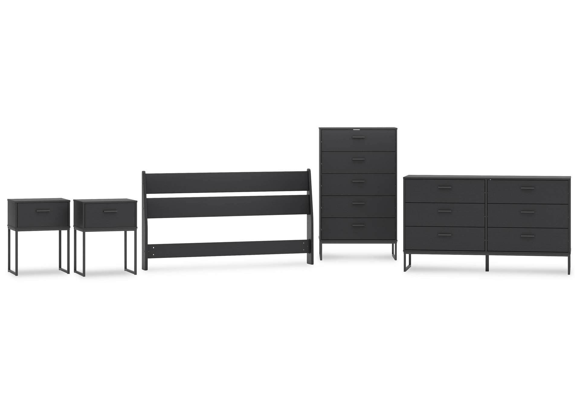 Socalle Queen Panel Headboard, Dresser, Chest and 2 Nightstands