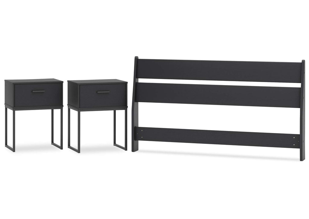 Socalle Queen Panel Headboard and 2 Nightstands