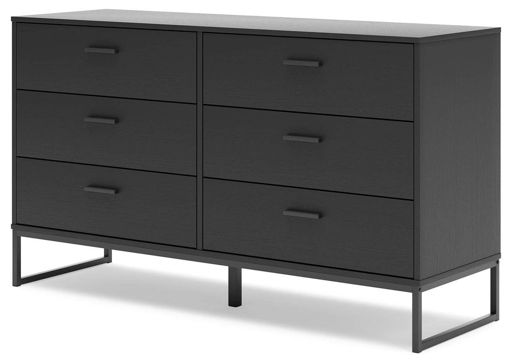 Socalle Queen Panel Platform Bed, Dresser, Chest and 2 Nightstands angled view