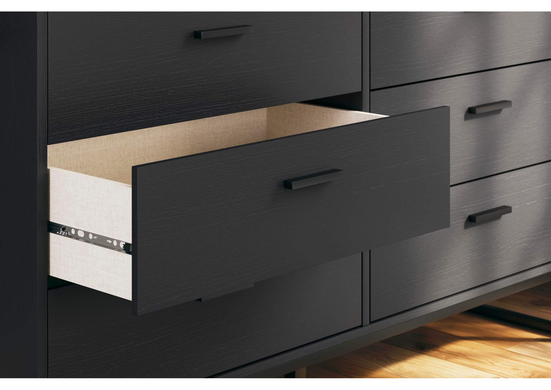 Socalle Twin Panel Platform Bed, Dresser, Chest and 2 Nightstands detail