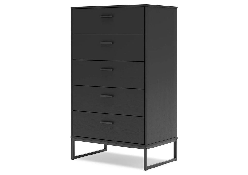 Socalle Queen Platform Bed, Dresser, Chest and Nightstand angled view