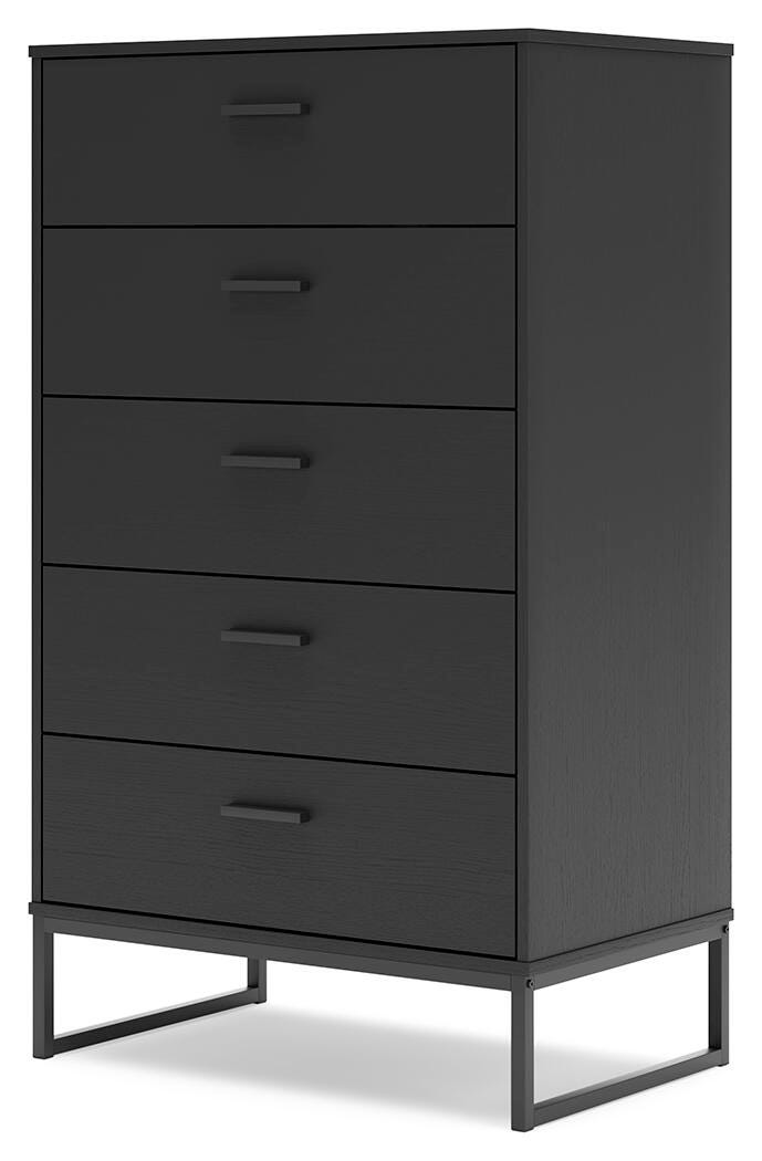 Socalle Chest of Drawers in Black, angle view